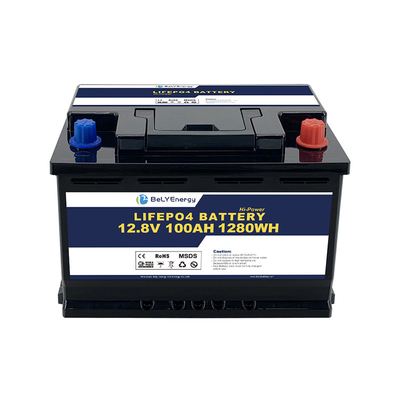 Bluetooth 12V 100AH LiFePo4 pin tự sưởi ấm cho hệ thống năng lượng mặt trời 100% DOD