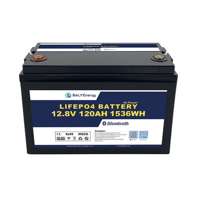 Low Self Discharge 3000 chu kỳ pin lithium mặt trời với vỏ ABS 12.8V120Ah